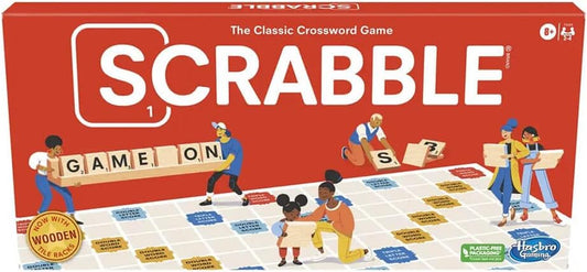 HotHasbro Gaming Scrabble Board Game, Classic Word Games for Kids Ages 8 and Up, Fun Family Game for 2-4 Players, The Classic Crossword Game