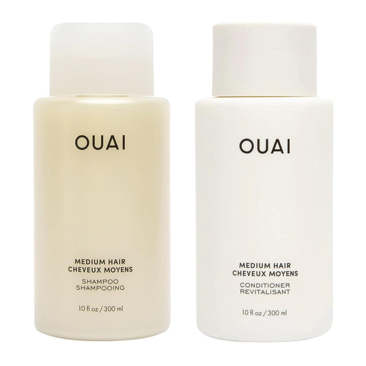 HotOUAI Medium Hair Shampoo and Conditioner Set - Sulfate-Free Shampoo and Conditioner for Women & Men - Made with Keratin, Shea Butter & Avocado Oil - Free of Parabens & Phthalates (10 Fl Oz)