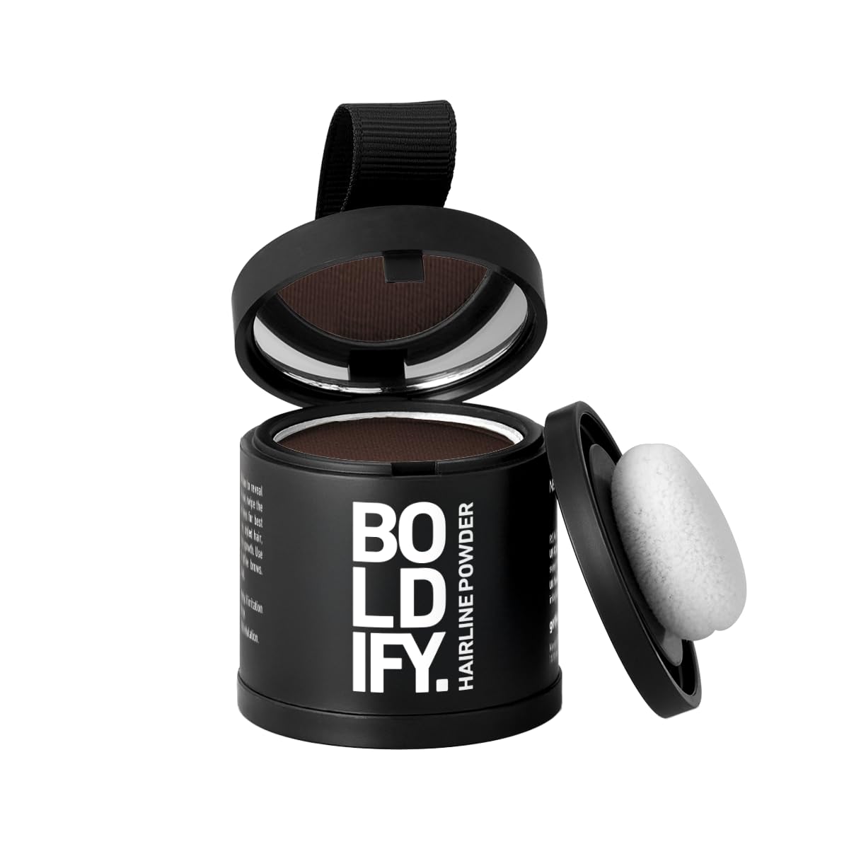 HotBOLDIFY Hairline Powder - Water-Resistant Root Touch Up Hair Color for Gray Coverage - 24-Hour Stain-Proof, Mess-Free Hair Powder for Thinning Hair (4g, Dark Brown)