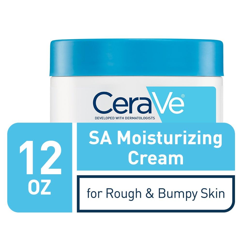 HotCeraVe Moisturizing Cream with Salicylic Acid, Exfoliating Body Cream with Lactic & Hyaluronic Acid, Niacinamide, and Ceramides, Fragrance Free & Allergy Tested, 12 Ounce