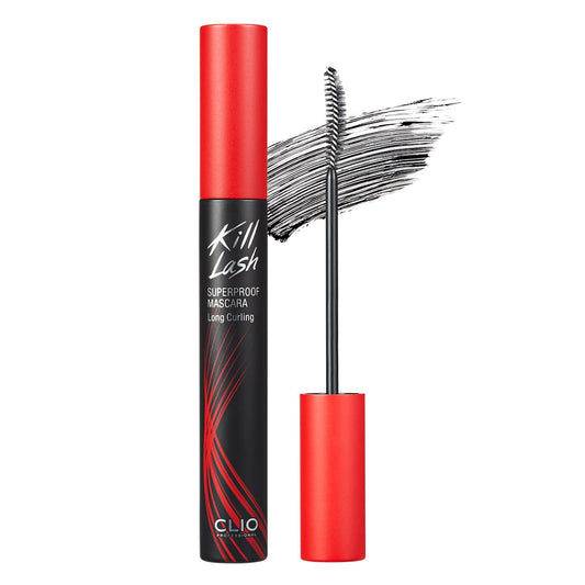HotCLIO Kill Lash Superproof Mascara, Waterproof Fiber Lengthening for Straight Lashes, Smudge & Flake-Proof, Clump-Free Lash Extension for Lifted Curl, Safe for Sensitive Eyes (001 Long Curling)