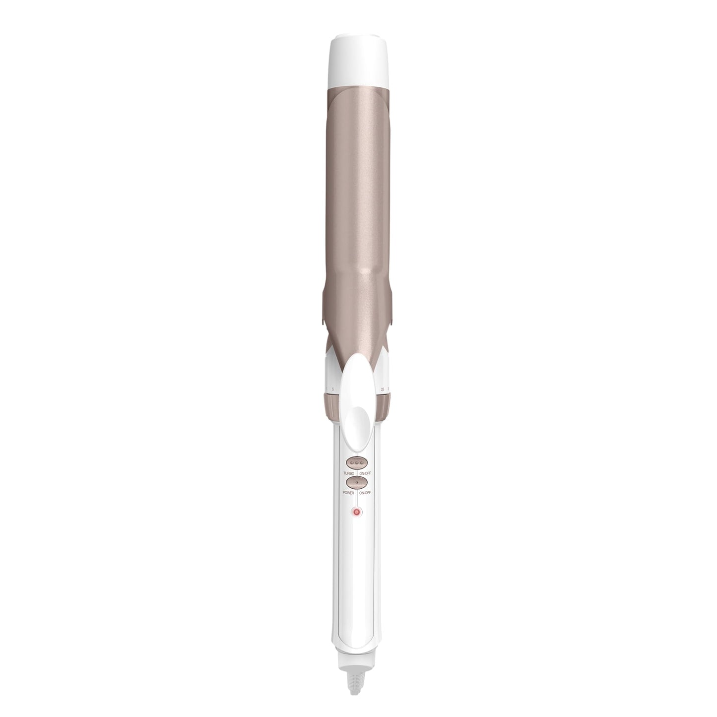 HotConair Curling Iron, Double Ceramic, 1" Barrel, White/Rose Gold | Hair curler and hair waver for medium to long hair with 30 heat settings, built-in heat protection, a cool tip, and auto off