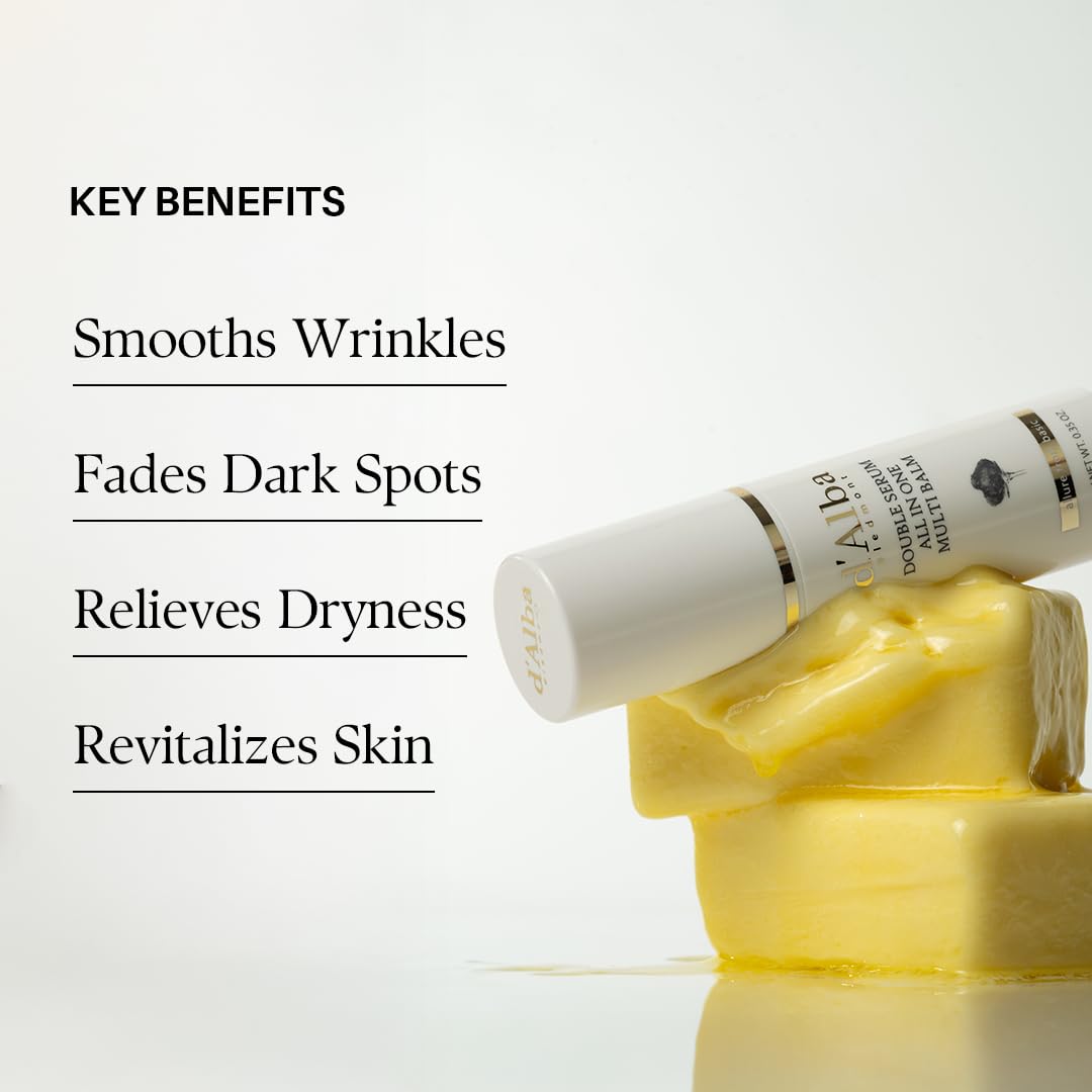Hotd'alba Piedmont White Truffle Double Serum All-in-one Multi Balm, Stick Balm, Vegan Skincare with Vitamin C and Vegan Collagen, 3-in-1 Anti Wrinkle, Eye Treatment, Dark Spot Remover