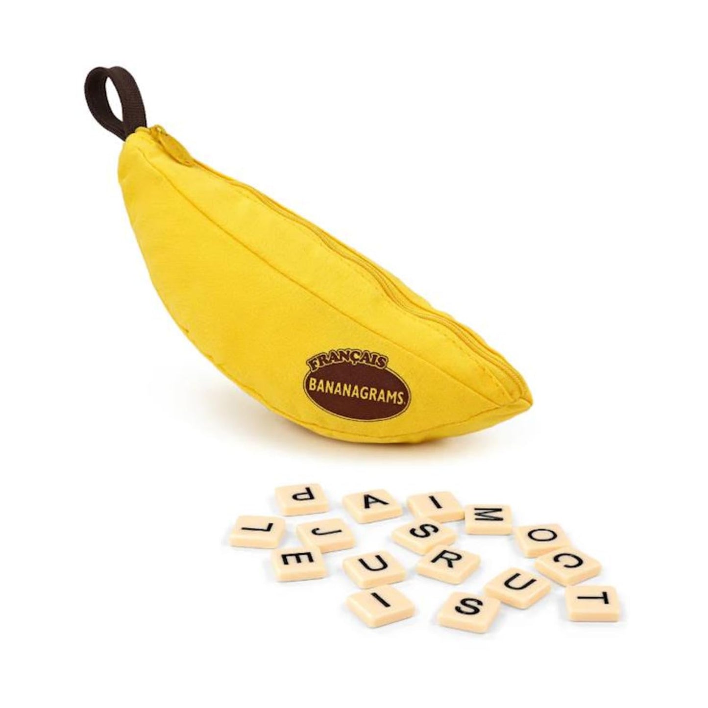HotBananagrams Classic Word Game, 144 Tiles in Banana Pouch, Travel Game | Fast-paced spelling & anagram game for 1-8 players; portable pouch, educational wordplay for kids and adults ages 7+
