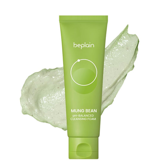 Hotbeplain Mung Bean pH-Balanced Cleansing Foam | Daily Hydrating Vegan Cleanser for Sensitive Skin | Non-Stripping Deep Pore Cleanser | Korean Skincare | 5.4 fl.oz