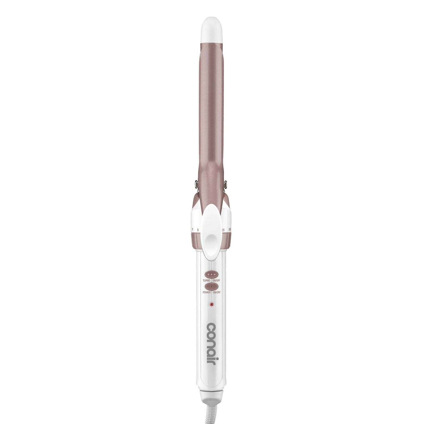 HotConair Curling Iron, Double Ceramic, 1 1/2" Barrel, White/Rose Gold | Hair curler and hair waver for medium to long hair with 30 heat settings, built-in heat protection, a cool tip, and auto off