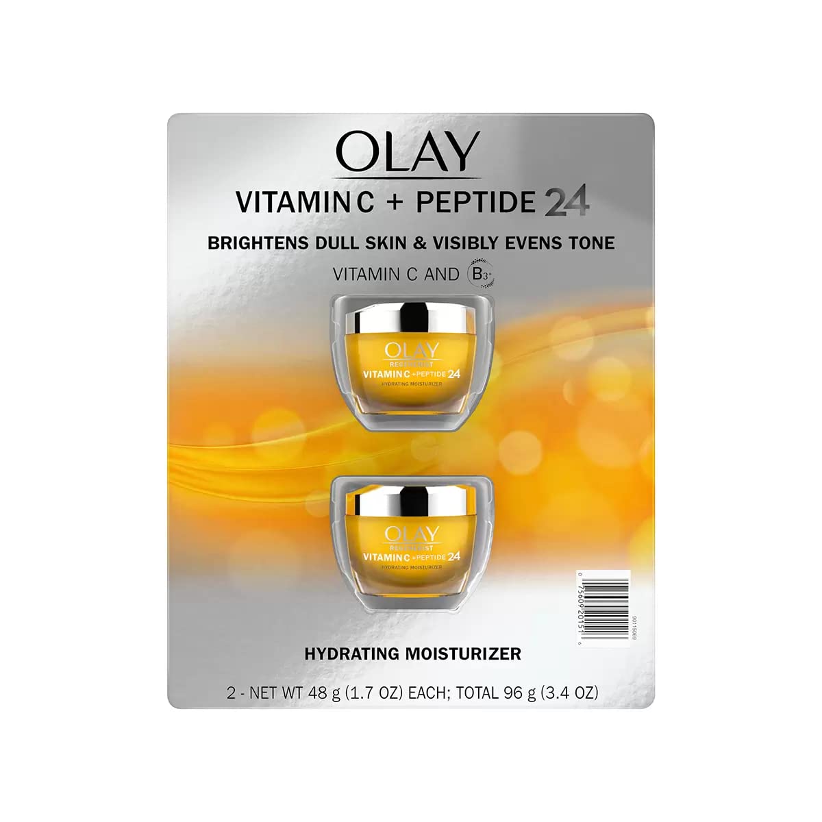 HotOlay, Vitamin C MAX Face Moisturizer, Brightening Cream for Women, Hydrating, Evens Tone, Dark Spot and Hyperpigmentation Reduction, Glowing Skin Care - Niaciniamide, Peptides, 1.7 Ounce