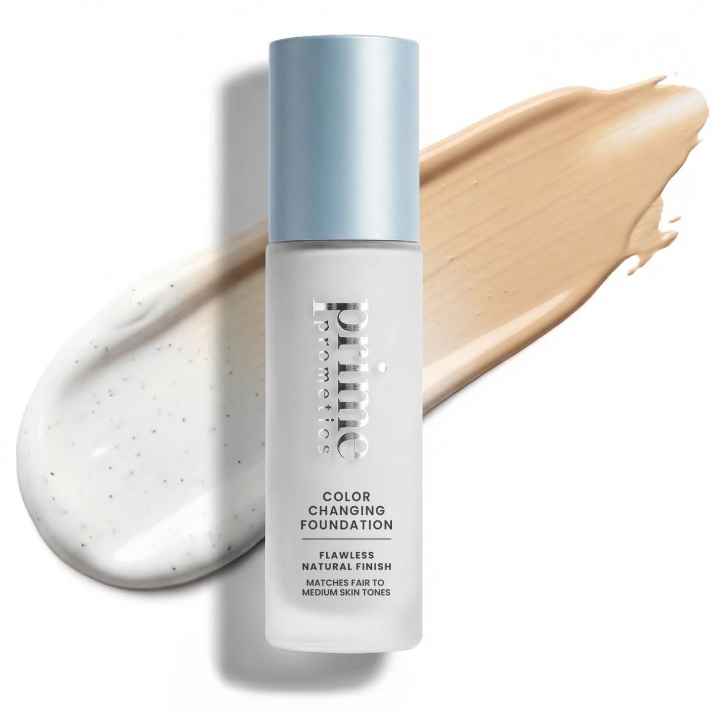 HotPrime Prometics Color Changing Foundation for Mature Women – Instantly Adapts to Your Skin Tone – Buildable Light-to-Medium Coverage – 12-Hour Wear – Natural Dewy Finish – Hypoallergenic