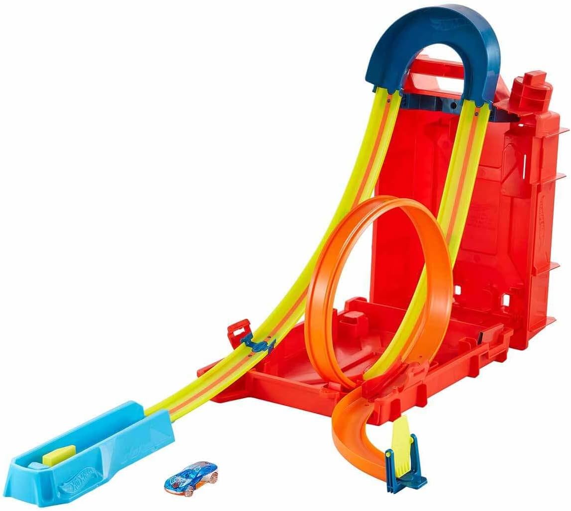 HotHot Wheels Track Builder Unlimited Fuel Can Stunt Box Playset & Car | Portable Track Set in a Container that Looks like a Gas Can, 14 Component Parts & 1:64 Scale Toy Vehicle