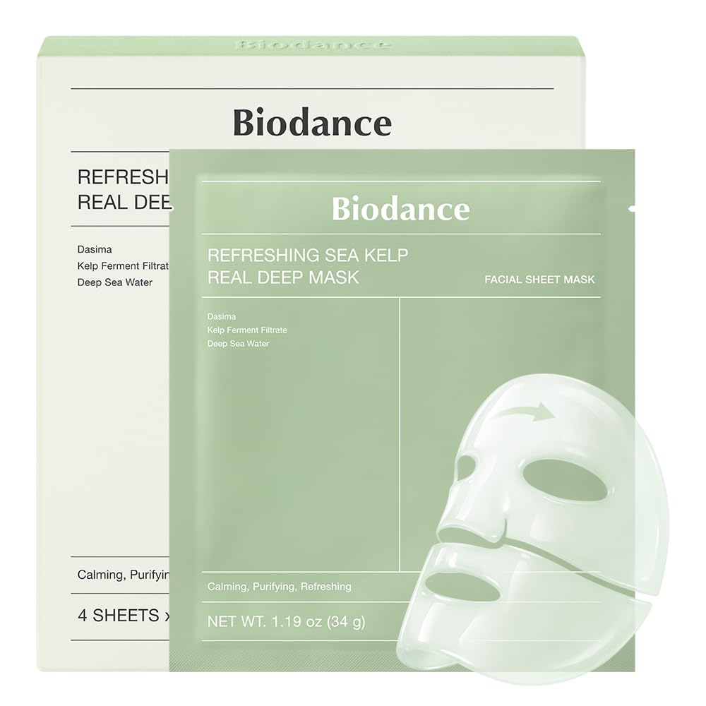 HotBIODANCE Hydro Cera-nol Real Deep Mask, Hydrating Overnight Hydrogel Face Mask, Moisturizing, Redness Reducing, Quick Soothing, After Sun Care, Sunburn Relief, Korean Skin Care |1.19oz(34g) x4ea