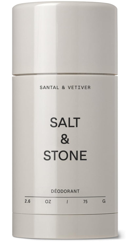 HotSalt & Stone Aluminum-Free Deodorant, Women & Men Santal & Vetiver 2.6 oz | Extra Strength 48 Hour Protection, Gender Neutral Scent, Made with Niacinamide, Spirulina, Magnesium & Antioxidants