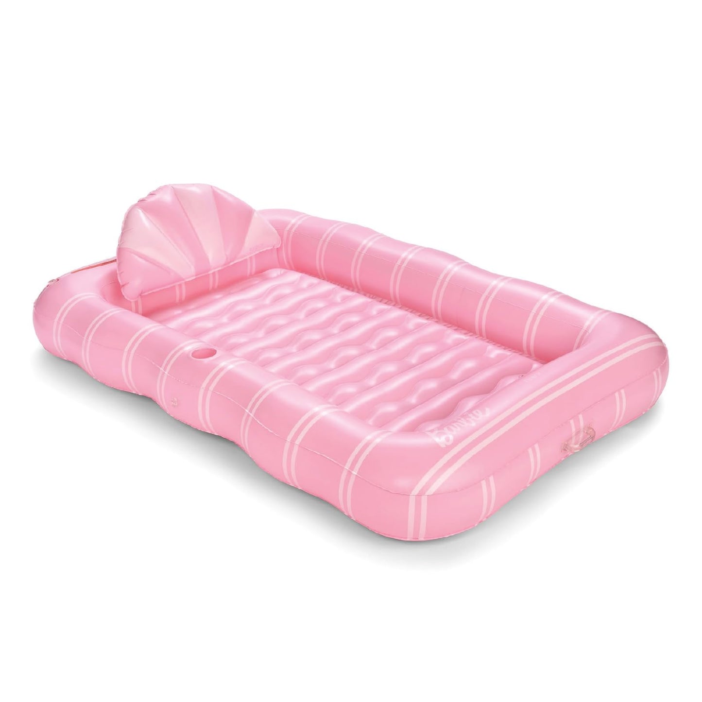 Hot FUNBOY Tanning Pool Lounger Float, XL 72'' x 48'' Pool Float with Custom Pillow and Large Cup Holder, Perfect for Pool or Backyard.