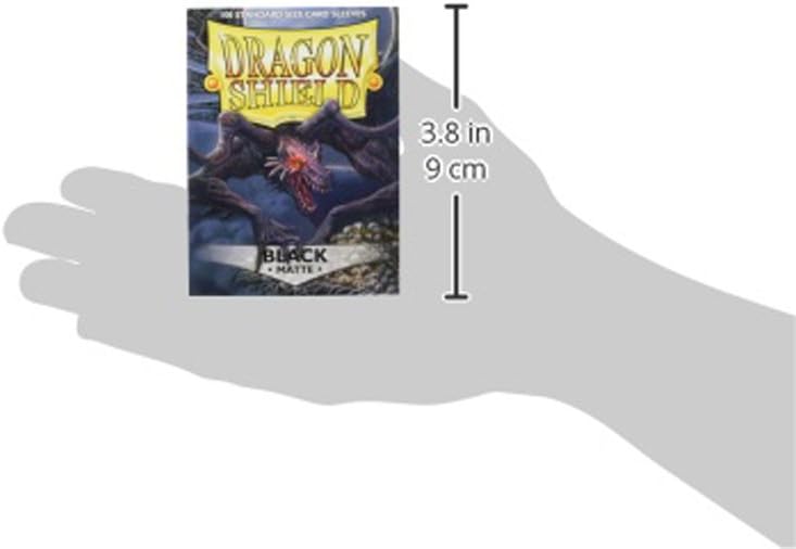 HotDragon Shield | Standard Size Card Matte Sleeves | 100 CT - Smooth & Tough Premium TCG Sleeves | Compatible with Pokemon, Flesh & Blood, One Piece & Magic the Gathering | Black
