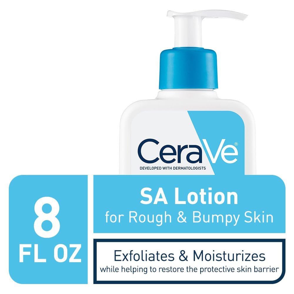HotCeraVe SA Lotion for Rough & Bumpy Skin, Vitamin D, Hyaluronic Acid, Lactic Acid & Salicylic Acid Lotion, Fragrance Free & Allergy Tested, 8 Ounce