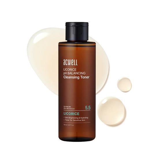 HotACWELL Licorice pH 5.5 Balancing Cleansing Toner - Alcohol-Free Korean Face Toner, Hydrating Clarifying Formula for Dull and Combination Skin, 5.07 fl oz
