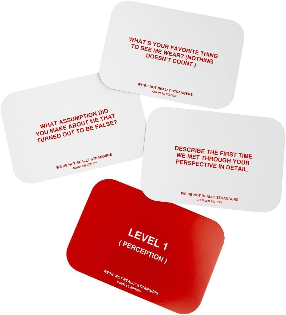 HotWE'RE NOT REALLY STRANGERS Couples Edition Card Game - 150 Conversation Cards for Couples - 2 Player Game for Memorable Date Nights & Game Nights, Ages 15+, 2 Players