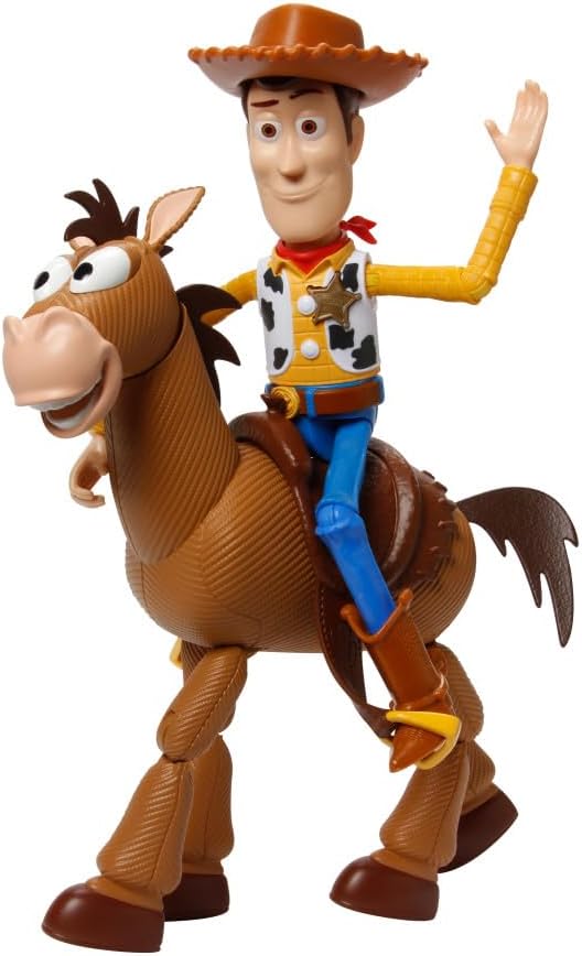 Hot Mattel Disney and Pixar Toy Story Woody & Bullseye 2-Pack, Ages 3+ | Movie-inspired relative scale, Woody + Bullseye poseable figures, 2 pieces, no batteries needed, Ages 3+ (Amazon Exclusive)
