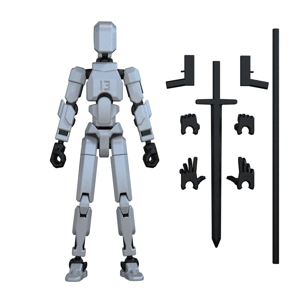 Hot MerryXD 6 Pack Assembly Completed T13 3D Action Figure,Dummy Nova Titan Lucky 13 Action Figure 3D Printed Multi-Jointed Movable Toy