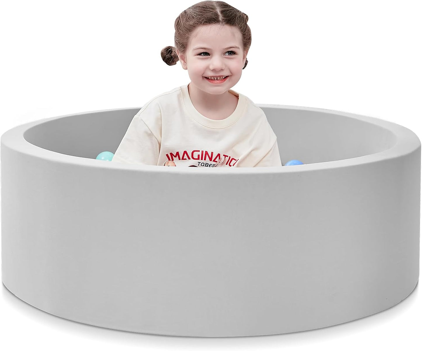 Hot SHJADE Foam Ball Pit, 35.4"x 11.8" Ball Pits for Toddlers-Grey | Soft Memory Sponge Round Playpen Ball Pool for Kids, Ideal Gift for Babies, Indoor and Outdoor Game, Balls not Included