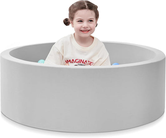 Hot SHJADE Foam Ball Pit, 35.4"x 11.8" Ball Pits for Toddlers-Grey | Soft Memory Sponge Round Playpen Ball Pool for Kids, Ideal Gift for Babies, Indoor and Outdoor Game, Balls not Included