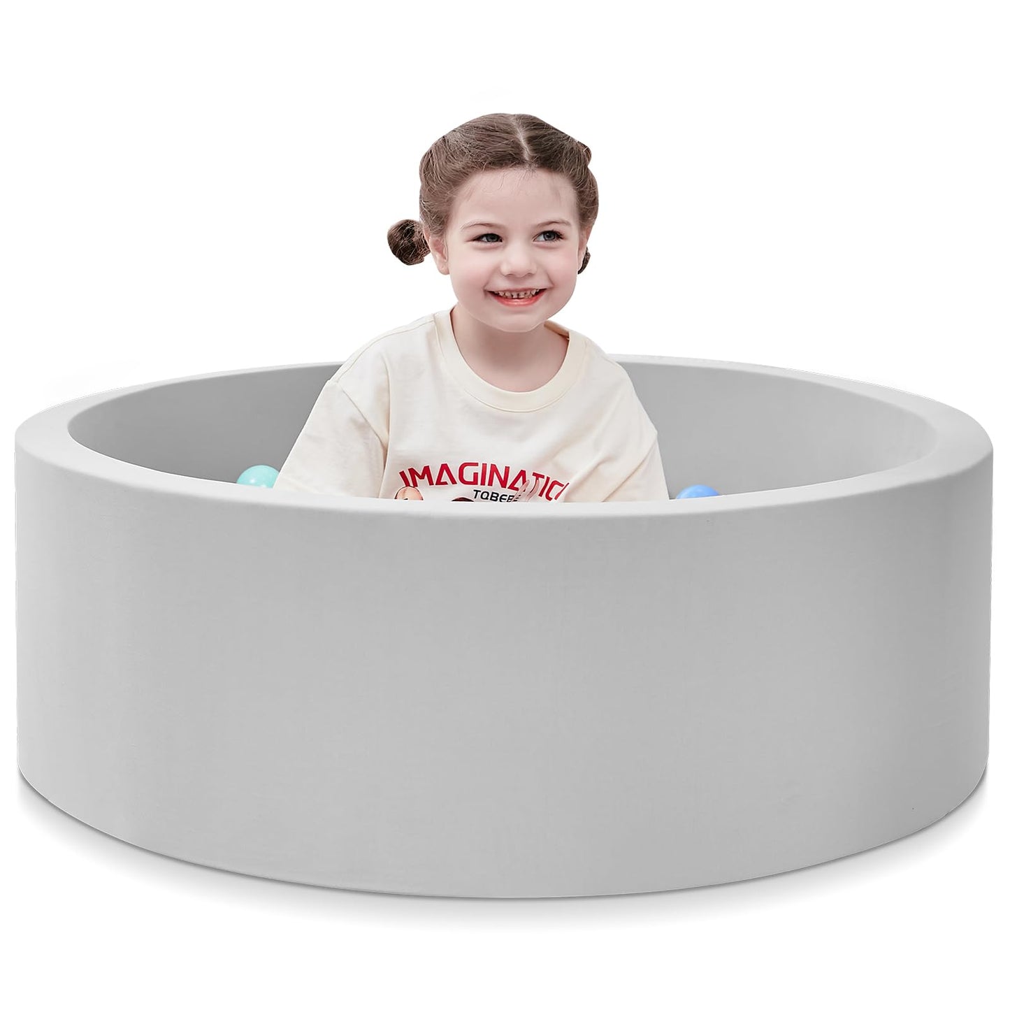 Hot SHJADE Foam Ball Pit, 35.4"x 11.8" Ball Pits for Toddlers-Grey | Soft Memory Sponge Round Playpen Ball Pool for Kids, Ideal Gift for Babies, Indoor and Outdoor Game, Balls not Included