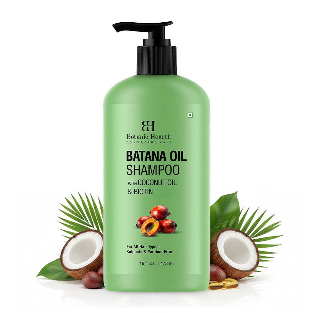 HotBotanic Hearth Tea Tree Shampoo, Vitamin C, Peppermint, Lavender and Rosemary Oil, Fights Dandruff and Dry Scalp, 16 fl oz