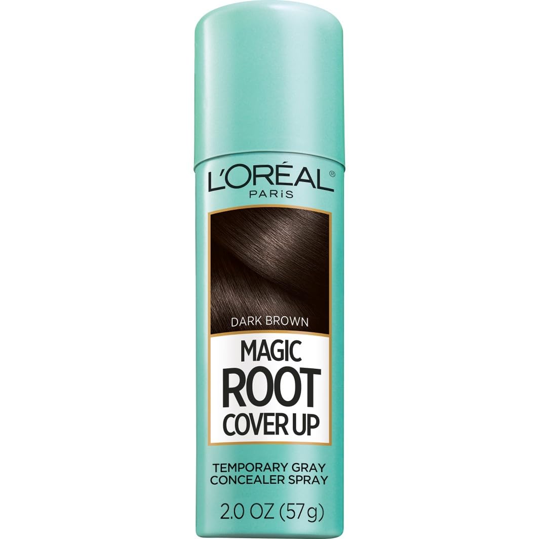 HotL'Oreal Paris Magic Root Cover Up Gray Hair Spray, 100% Gray Hair Coverage with Buildable, Lightweight, Transfer-Resistant, and Temporary Formula, Ammonia-Free, Dark Brown, 2 oz (2 Count)