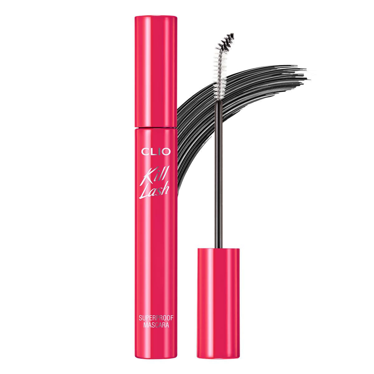 HotCLIO Kill Lash Superproof Mascara, Waterproof Fiber Lengthening for Straight Lashes, Smudge & Flake-Proof, Clump-Free Lash Extension for Lifted Curl, Safe for Sensitive Eyes (001 Long Curling)
