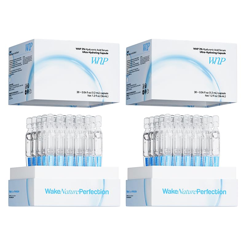 HotWNP Hyaluronic Acid Serum 3% for Face with 4D Multi-Layer Hydration | Ultra Hydrating Anti-Aging Serum | Moisturizer for Dry & Sensitive Skin | Pre-Makeup Skincare | Single-Use Vials 30PCS