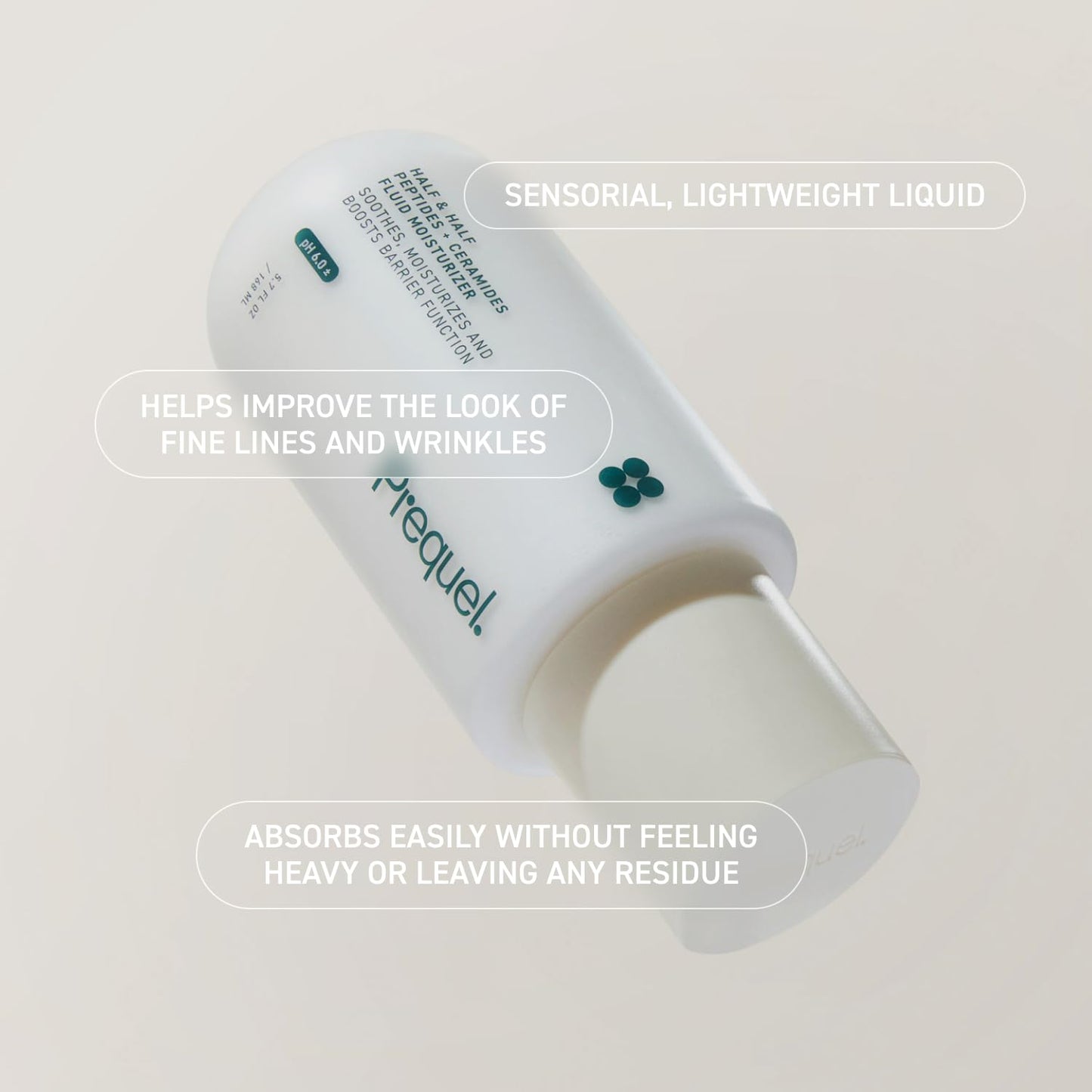 HotPrequel Skin Half and Half Fluid Moisturizer Face Cream. Lightweight Ceramide Peptide Lotion for All Skin Types, including Dry and Sensitive. Hydrating Facial Cream for Women and Men