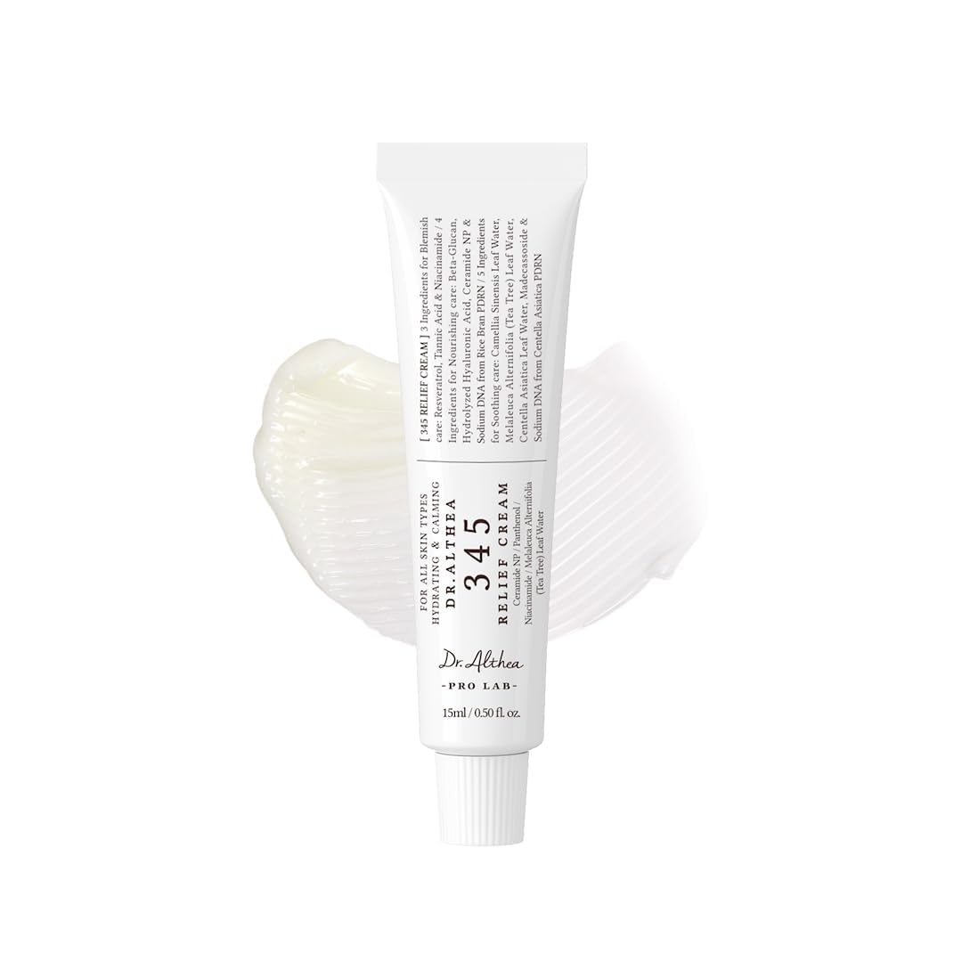 HotDr.Althea 345 Relief Cream, Korean Skincare, 1.69 Fl Oz (Ver.2 - Pack of 1) | PDRN, Hyaluronic Acid for Instant Hydration, Blemish, Post-Acne Vegan Face Moisturizer with Centella, Non-comedogenic