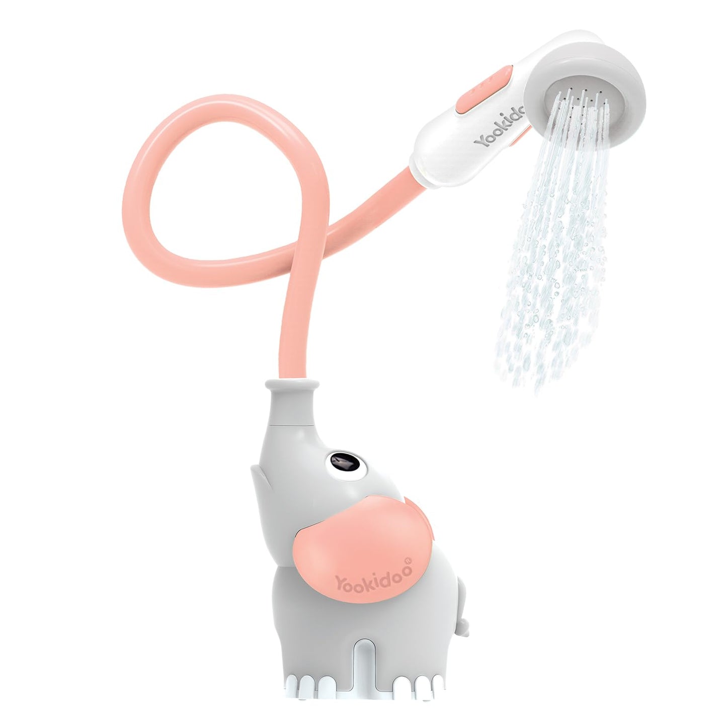 HotYookidoo Baby Bath Shower Head - Elephant Water Pump and Trunk Spout Sprayer - One Handed Flow Control for Newborn Babies in Tub Or Sink (Turquoise)