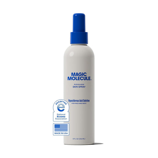HotMagic Molecule Hypochlorous Acid Spray for Breakout-Prone Skin, Eczema & Itchy Rashes | Helps 50+ Dermal Issues | Safe for Multiple Daily Uses | For All Skin Types | 8 oz Spray