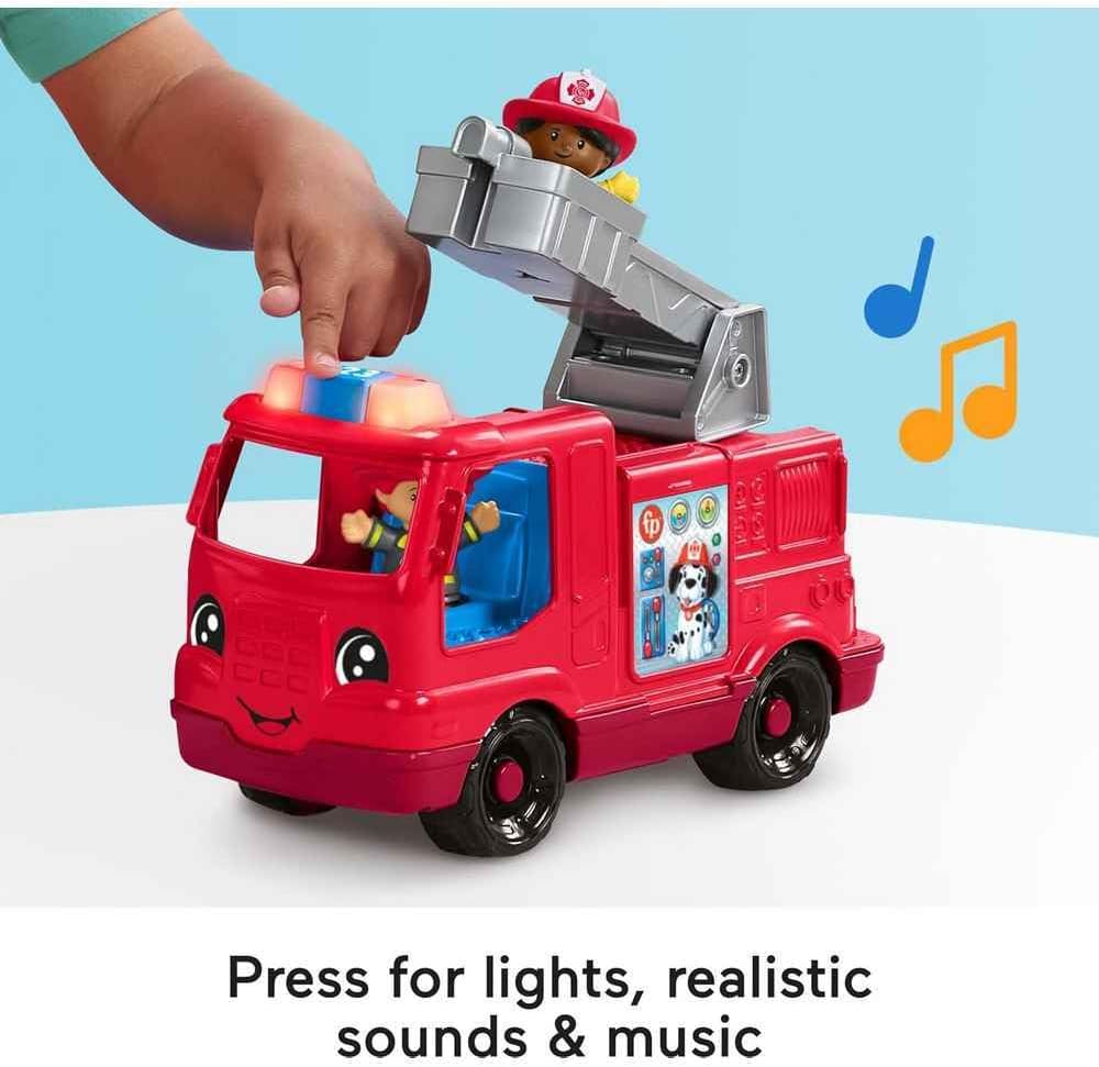 HotFisher-Price Little People Fire Truck Toddler Toy | Push-Along Vehicle, Lights, Music & Sounds, 2 Figures, Preschool Kids Ages 1+ Years