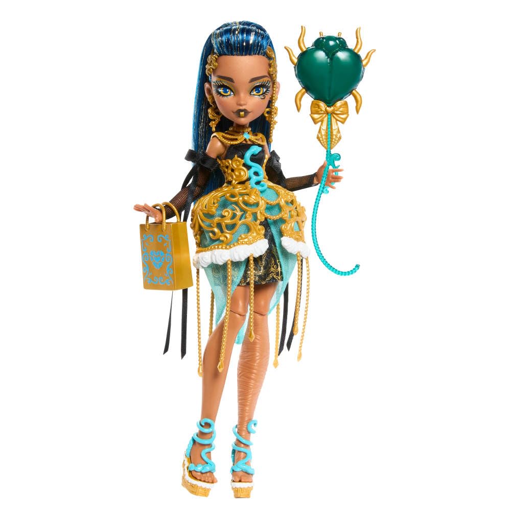 Hot Monster High Scary Sweet Birthday Cupid Asteria Doll | Doll in Pink and Red Party Dress with Party-Themed Accessories like Invite, Balloon, Gift and More