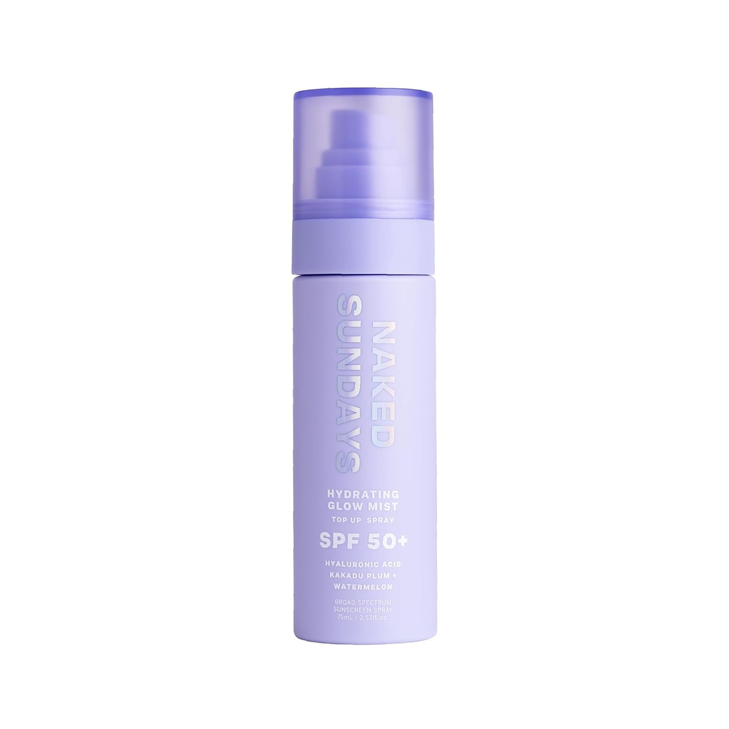 HotNaked Sundays SPF 50 Hydrating Glow Sunscreen Mist for Face, SPF Setting Spray with Hyaluronic Acid, Makeup Setting Spray, Lightweight, Non-Greasy Hydration, 75ml