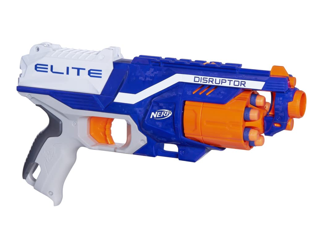 Hot NERF Elite Disrupter Blaster - 6-Dart Rotating Drum, Slam Fire, Translucent Red (Amazon Exclusive)