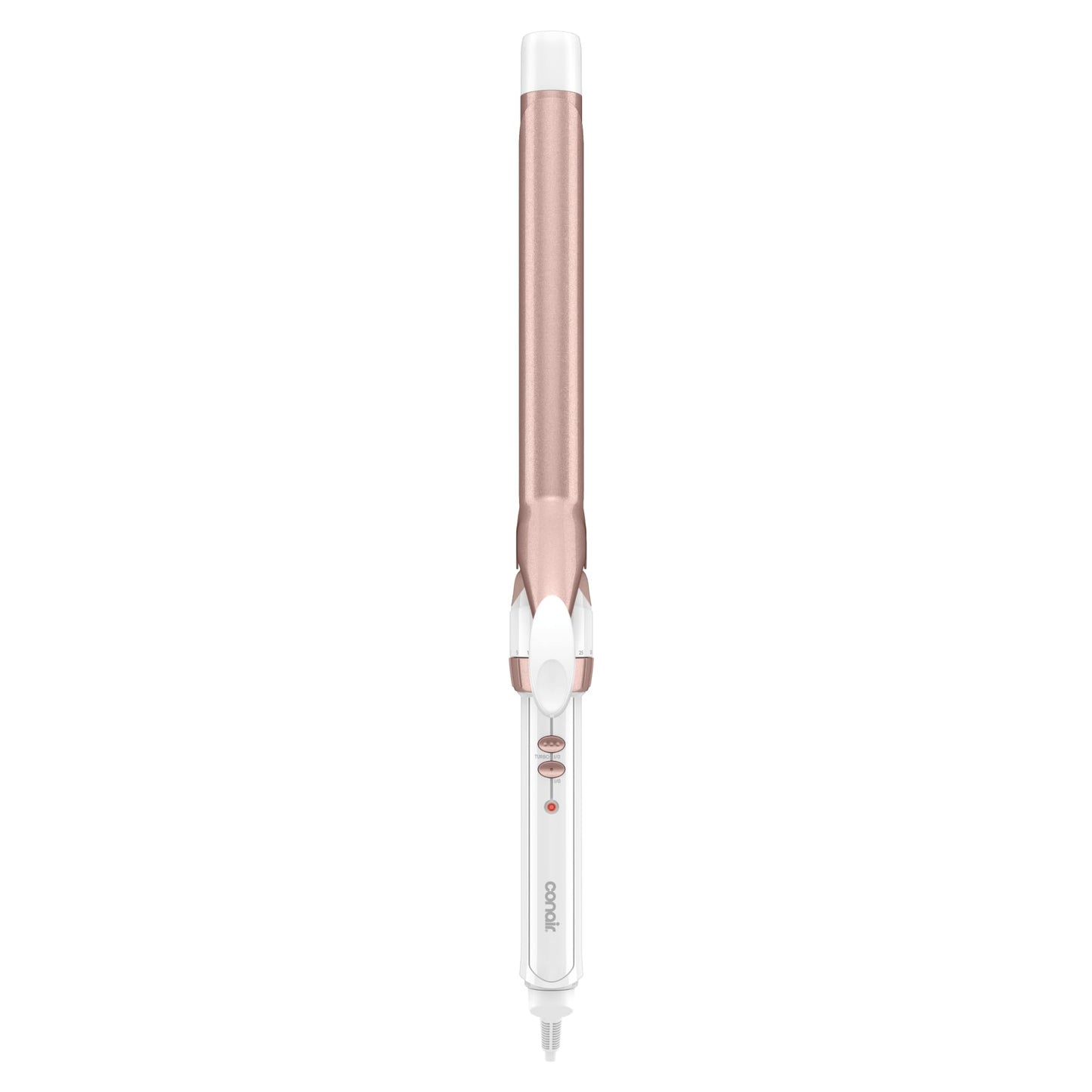 HotConair Curling Iron, Double Ceramic, 1" Barrel, White/Rose Gold | Hair curler and hair waver for medium to long hair with 30 heat settings, built-in heat protection, a cool tip, and auto off