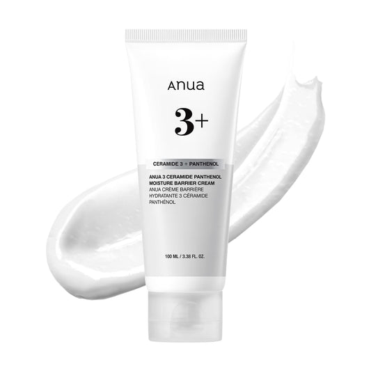 HotANUA 3 Ceramide Panthenol Moisture Barrier Cream, Hydrating Daily Face Moisturizer for All Skin Types, Soothing, Non Comedogenic, with Centella for Skin Barrier, Korean Skincare, 3.38 fl oz.