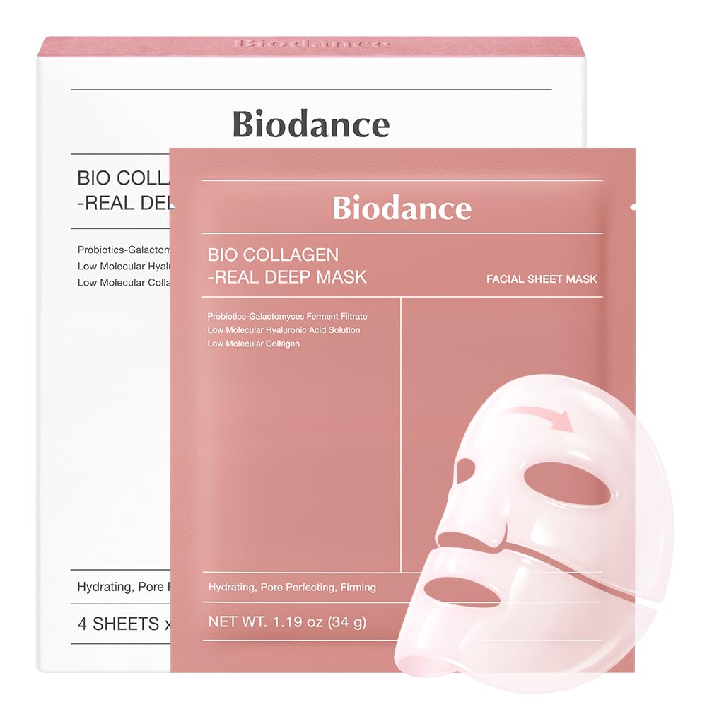 HotBIODANCE Hydro Cera-nol Real Deep Mask, Hydrating Overnight Hydrogel Face Mask, Moisturizing, Redness Reducing, Quick Soothing, After Sun Care, Sunburn Relief, Korean Skin Care |1.19oz(34g) x4ea