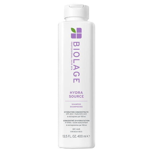 HotBiolage Hydra Source Shampoo - For Fine to Medium Hair, Softens, Moisturizes & Adds Shine, For Dry Hair, Infused with Micro-Filtered Aloe Vera & Fermented Hyaluronic Acid, Vegan & Paraben-Free