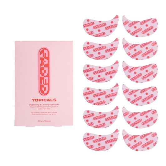 HotTopicals, Faded Brightening Under Eye Masks, Depuffs & Brightens, Set of 6 | Patches Hydrate & Cool, Reduce Dark Circles & Fine Lines, Kojic Acid, Caffeine, Niacinamide