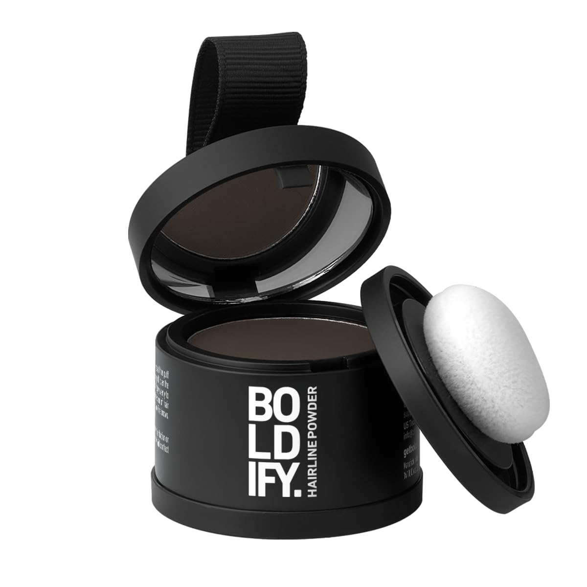 HotBOLDIFY Hairline Powder - Water-Resistant Root Touch Up Hair Color for Gray Coverage - 24-Hour Stain-Proof, Mess-Free Hair Powder for Thinning Hair (4g, Dark Brown)