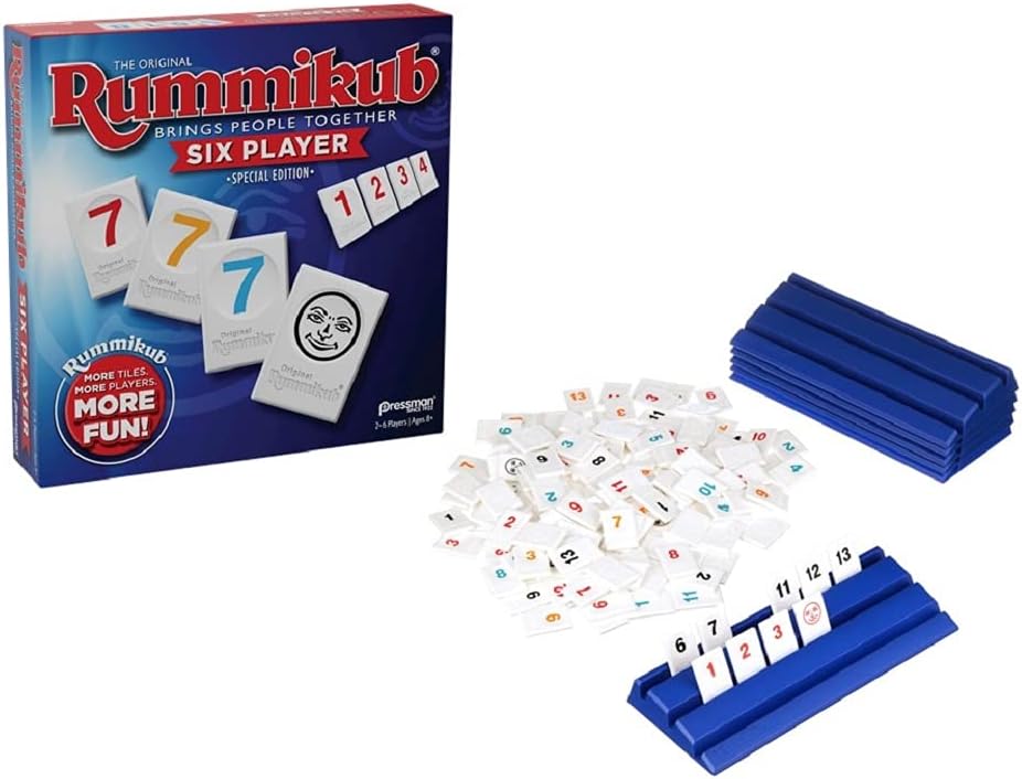 HotRummikub Six Player Edition - The Classic Rummy Tile Game - More Tiles and More Players for More Fun! by Pressman , Blue