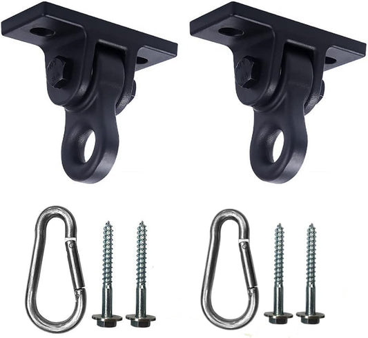 HotABUSA Heavy Duty Black Swing Hangers Screws Bolts Included Over 5000 lb Capacity Playground Porch Yoga Seat Trapeze Wooden Sets Indoor Outdoor 2 Pack