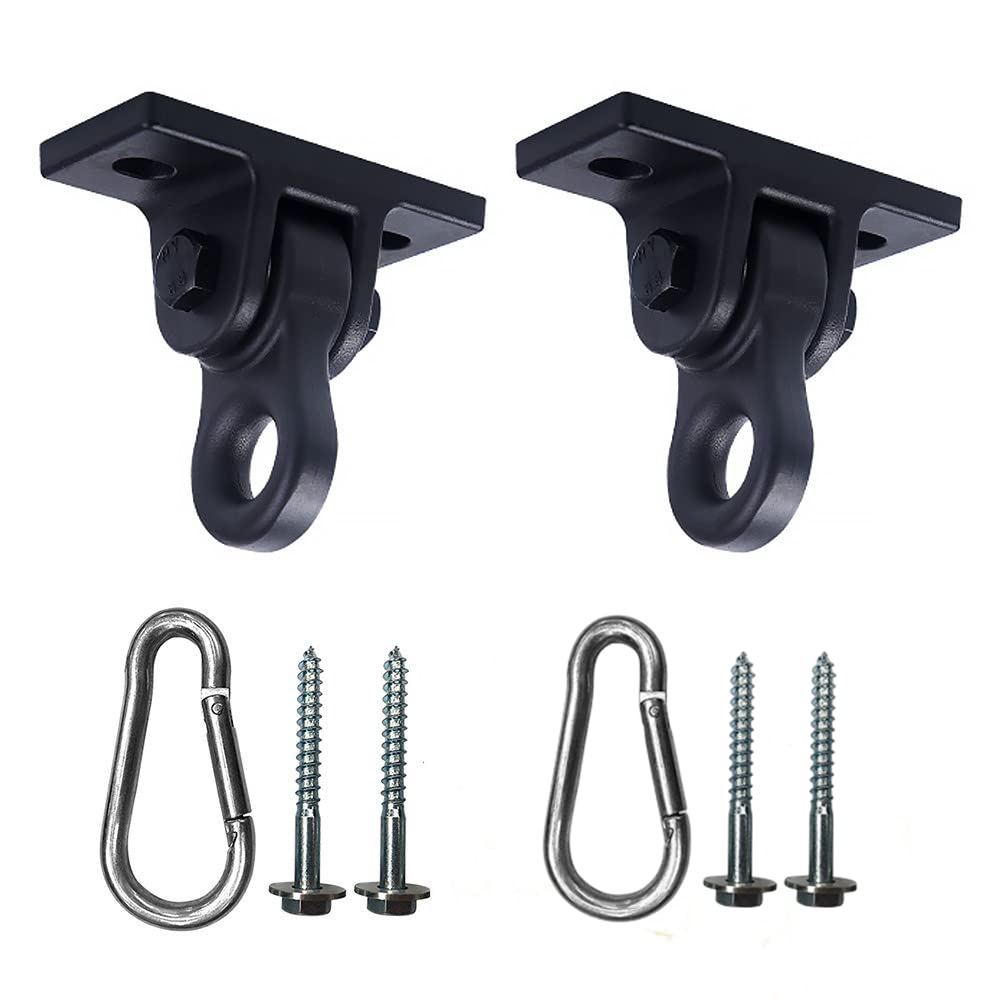 HotABUSA Heavy Duty Black Swing Hangers Screws Bolts Included Over 5000 lb Capacity Playground Porch Yoga Seat Trapeze Wooden Sets Indoor Outdoor 2 Pack
