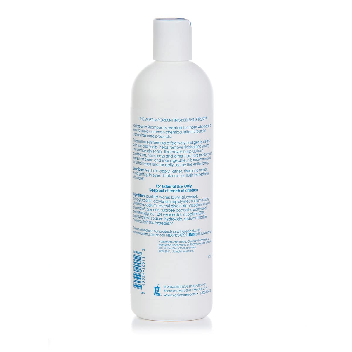 HotVanicream Shampoo, 12 Fl Oz, Formulated without Common Irritants for Sensitive Skin, Gentle, Clarifying Shampoo, Helps Remove Oil, Flaking and Build-Up, Dermatologist Tested