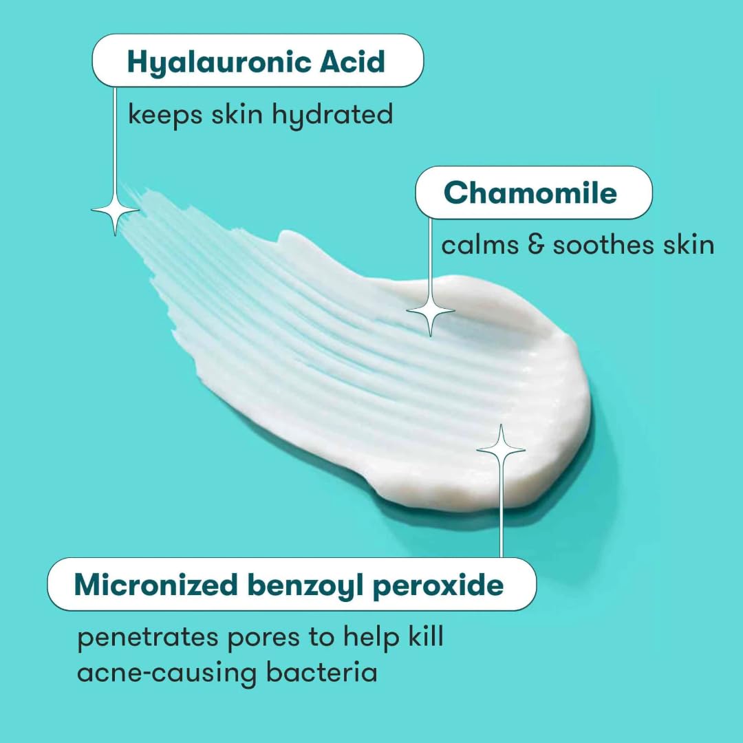 HotProactiv Acne Cleanser - Benzoyl Peroxide Face Wash and Acne Treatment - Daily Facial Cleanser and Hyularonic Acid Moisturizer with Exfoliating Beads - 90 Day Supply, 6 Fl Oz