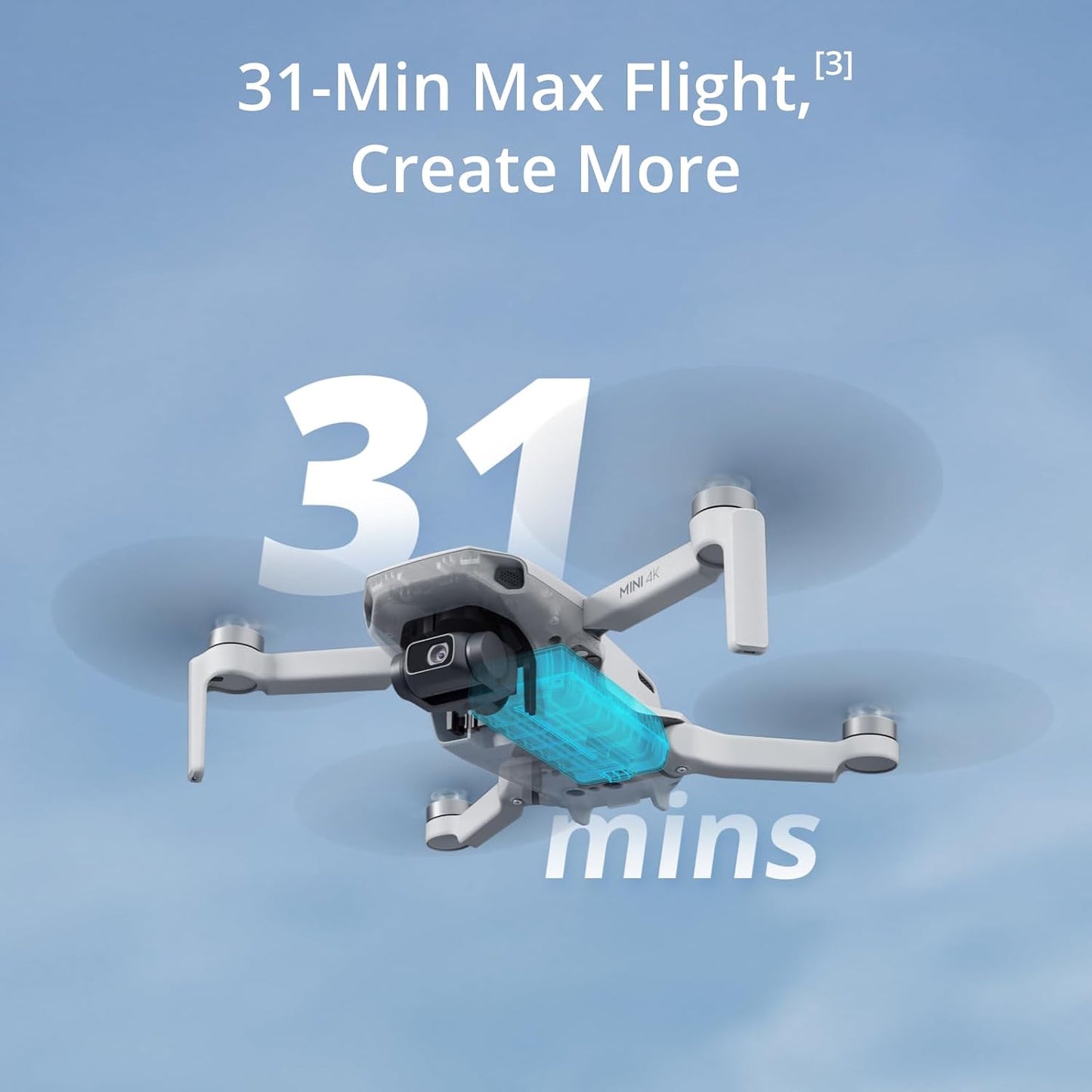 HotDJI Mini 4K, Drone with 4K UHD Camera for Adults, Under 249 g, 3-Axis Gimbal Stabilization, 10km Video Transmission, Auto Return, Wind Resistance, 1 Battery for 31-Min Max Flight Time | 4k/30fps Video, 3-Axis Gimbal, 4× Digital Zoom, O2 10 Km Transmiss