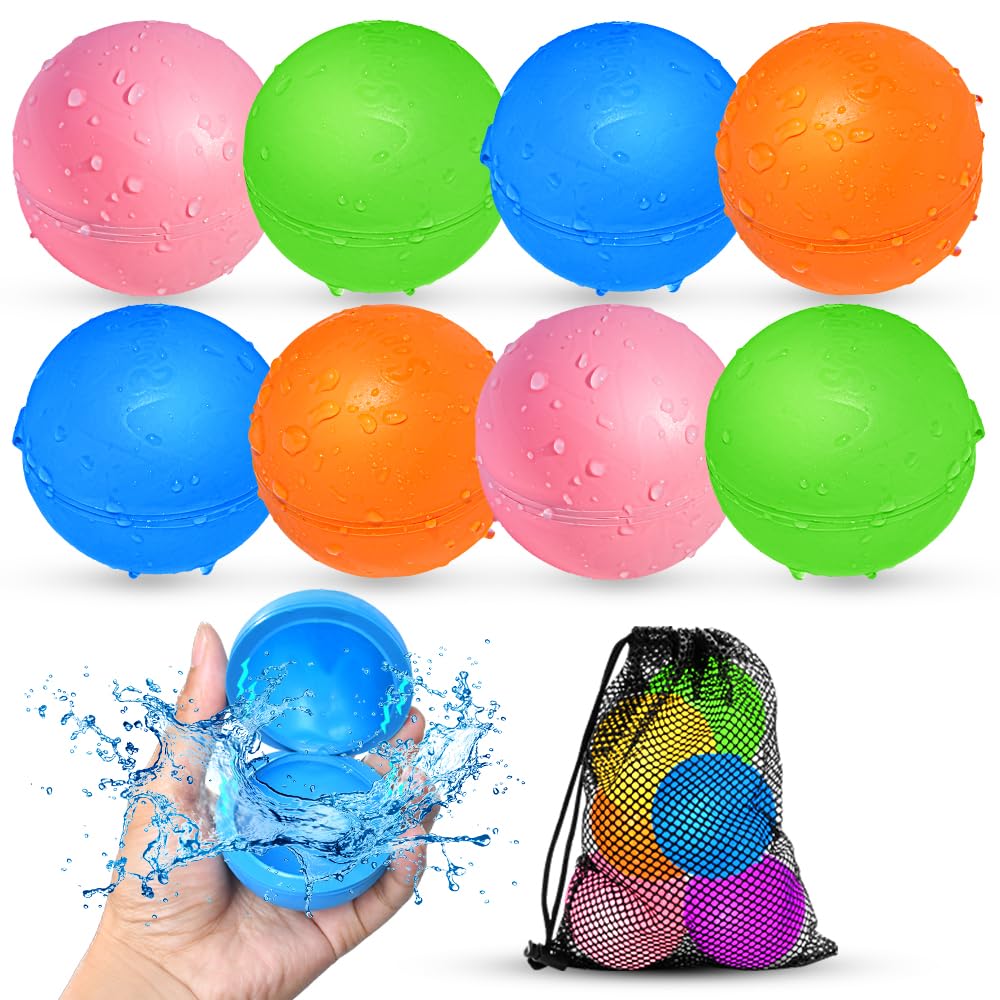 Hot12Pcs Reusable Water Balloons, Pool Beach water Toys for Boys and Girls, Outdoor Summer Toys for Kids Ages 3-12